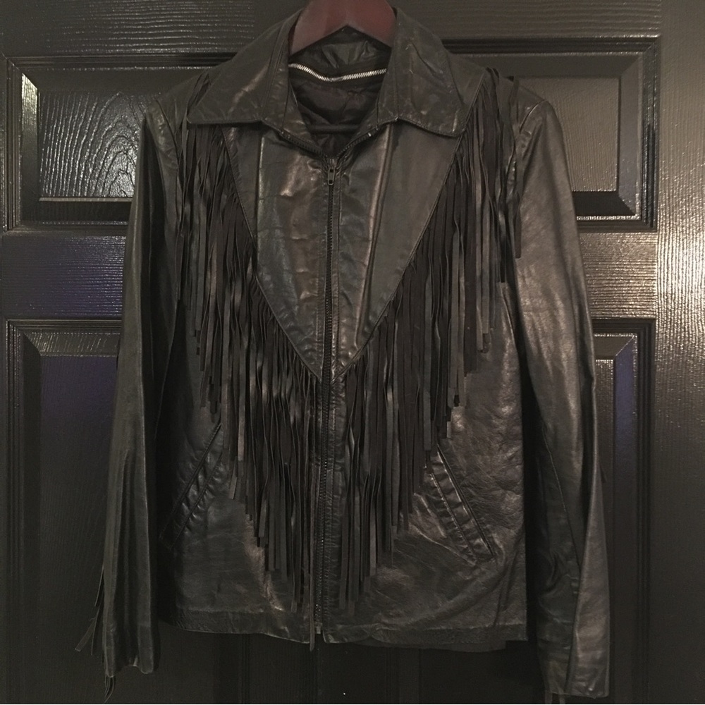 REAL 1980’s Vintage Leather Rocker Jacket. Size 38” MENS